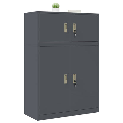 Storage Cabinet 2 pcs Anthracite 90 x 40 x 130 cm Steel