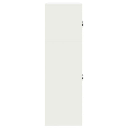 Storage Cabinet 2 pcs White 90 x 40 x 130 cm Steel Lockable