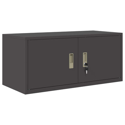 Storage Cabinet 2 pcs Black 90 x 40 x 145 cm Steel Lockable