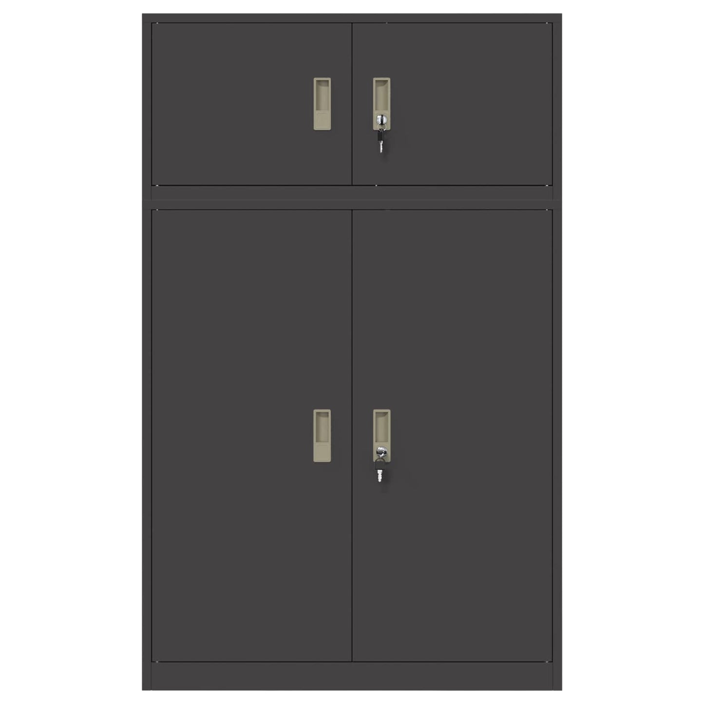 Storage Cabinet 2 pcs Black 90 x 40 x 145 cm Steel Lockable