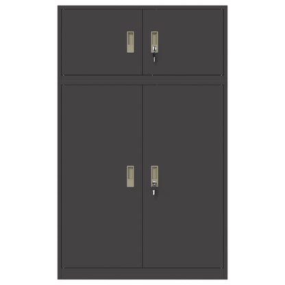Storage Cabinet 2 pcs Black 90 x 40 x 145 cm Steel Lockable