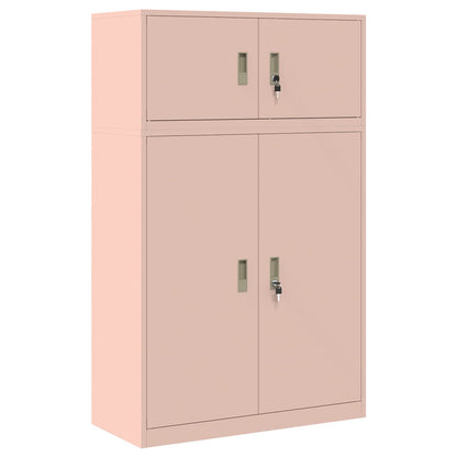Storage Cabinet 2 pcs Pink 90 x 40 x 145 cm Steel Lockable