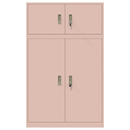 Storage Cabinet 2 pcs Pink 90 x 40 x 145 cm Steel Lockable