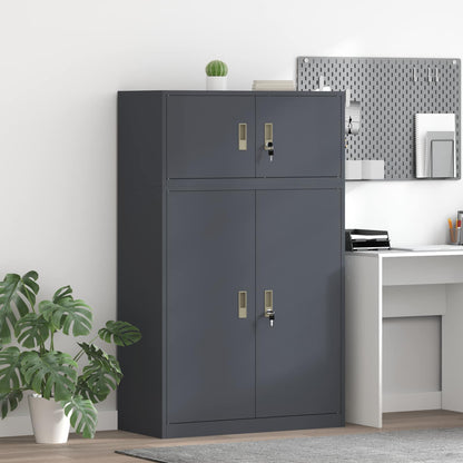 Storage Cabinet 2 pcs Anthracite 90 x 40 x 145 cm Steel