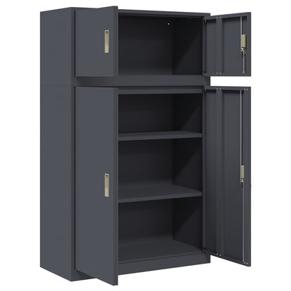 Storage Cabinet 2 pcs Anthracite 90 x 40 x 145 cm Steel