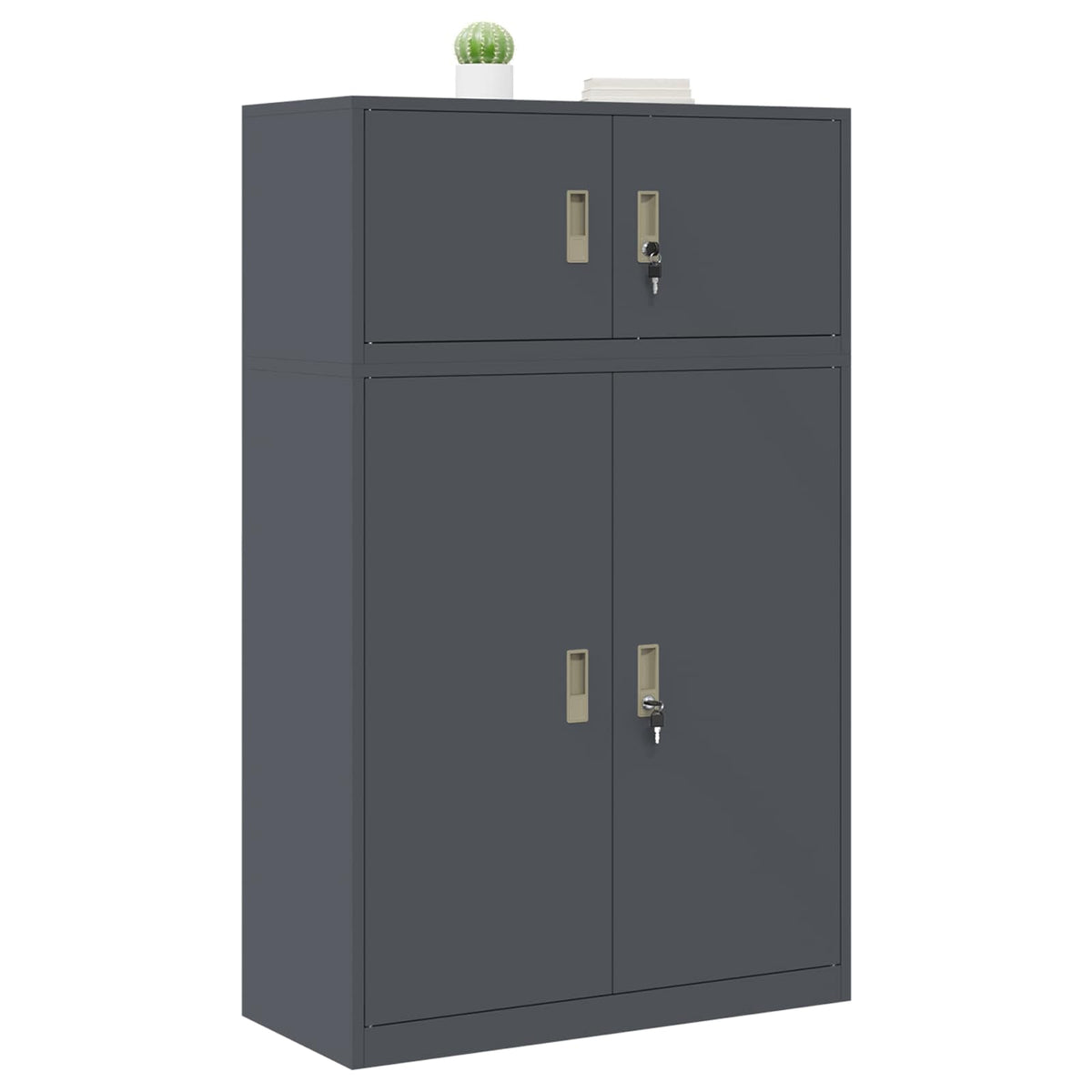 Storage Cabinet 2 pcs Anthracite 90 x 40 x 145 cm Steel