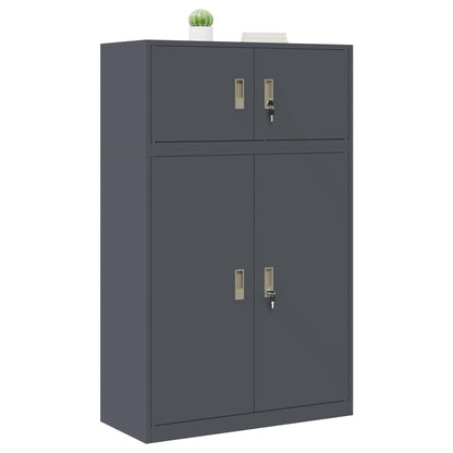 Storage Cabinet 2 pcs Anthracite 90 x 40 x 145 cm Steel