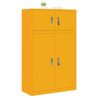 Storage Cabinet 2 pcs Mustard Yellow 90 x 40 x 145 cm Steel