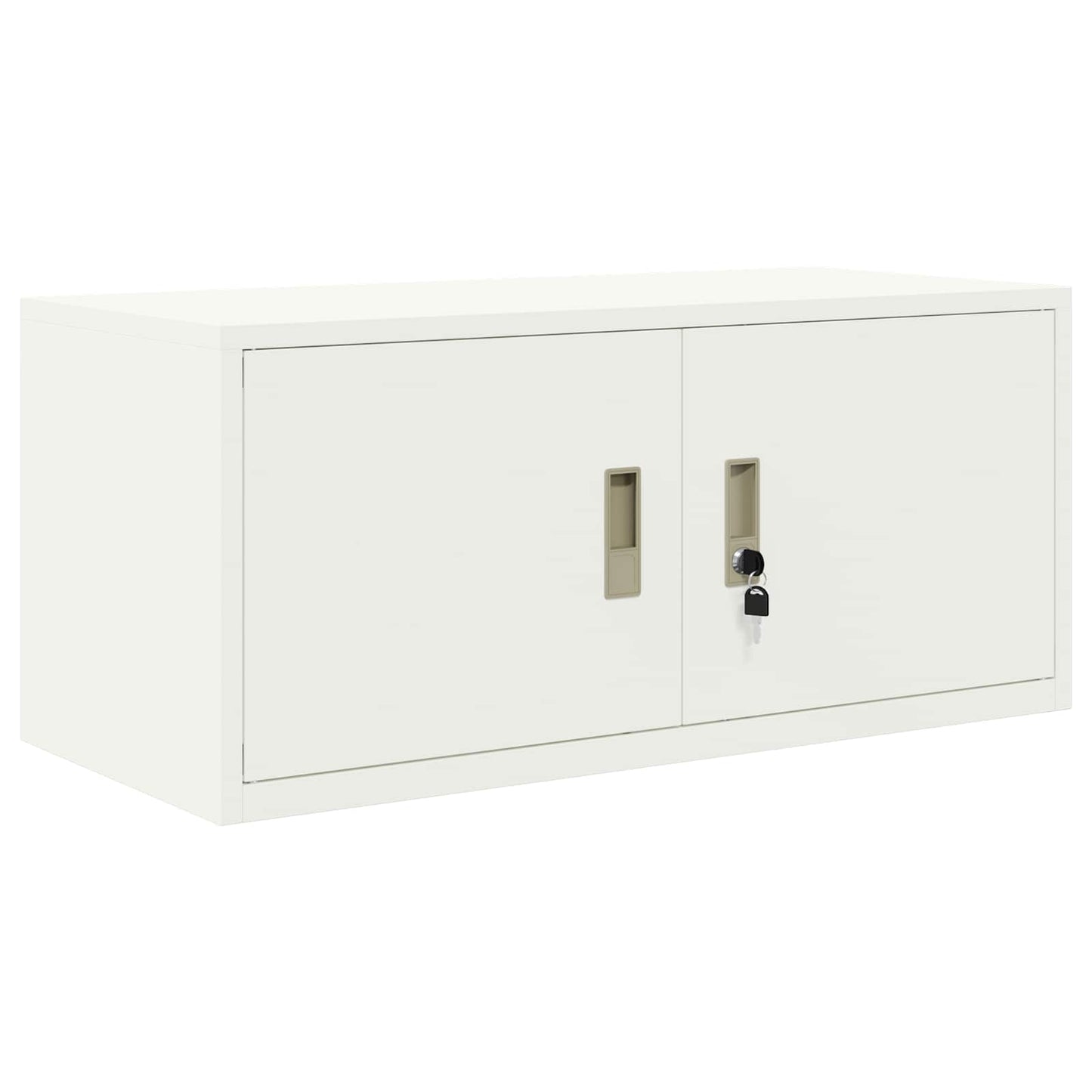 Storage Cabinet 2 pcs White 90 x 40 x 145 cm Steel Lockable