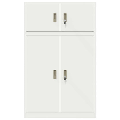 Storage Cabinet 2 pcs White 90 x 40 x 145 cm Steel Lockable