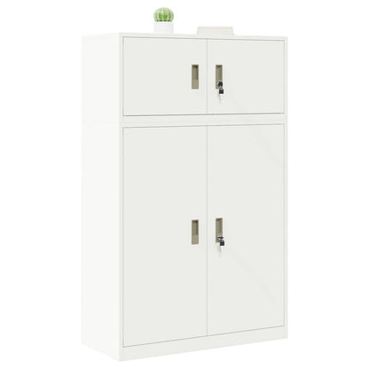 Storage Cabinet 2 pcs White 90 x 40 x 145 cm Steel Lockable