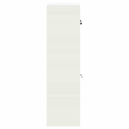 Storage Cabinet 2 pcs White 90 x 40 x 145 cm Steel Lockable