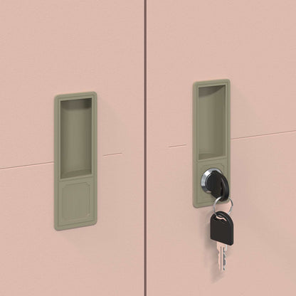 Storage Cabinet 2 pcs Pink 90 x 40 x 180 cm Steel Lockable