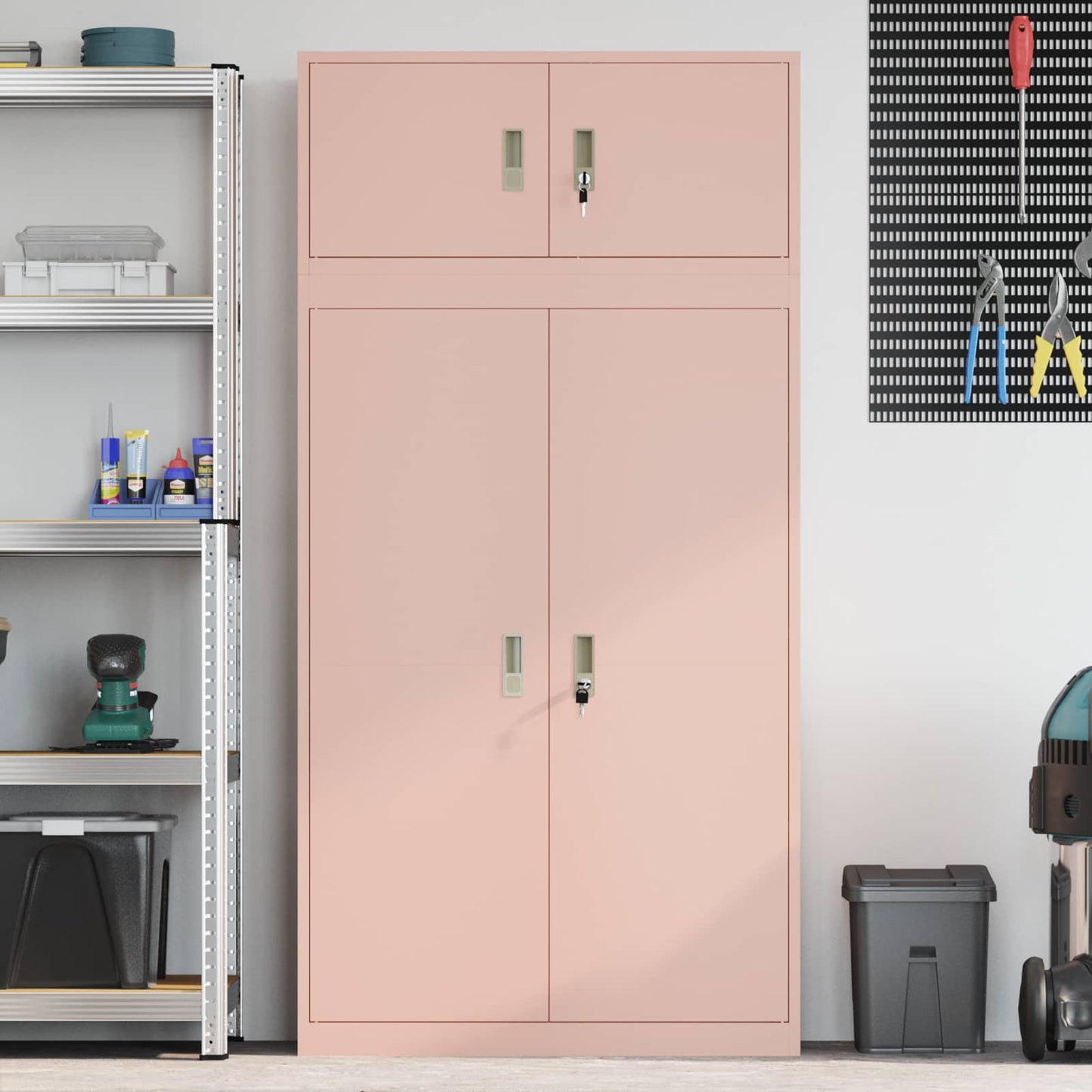 Storage Cabinet 2 pcs Pink 90 x 40 x 180 cm Steel Lockable