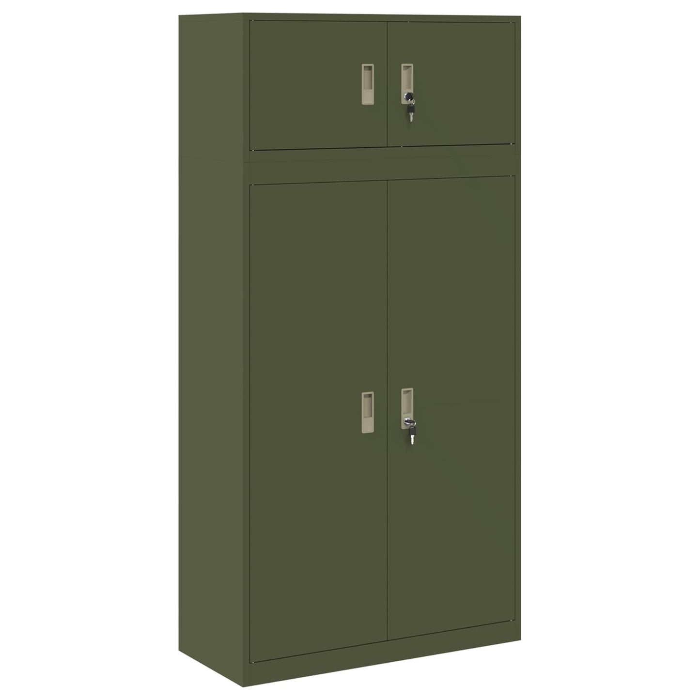 Storage Cabinet 2 pcs Olive Green 90 x 40 x 180 cm Steel