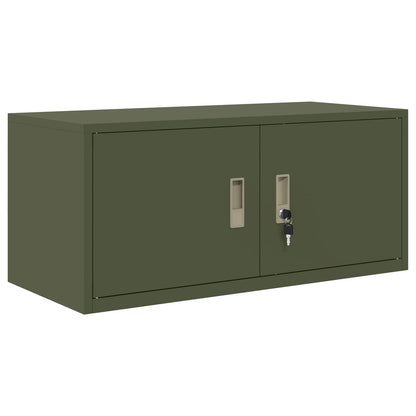 Storage Cabinet 2 pcs Olive Green 90 x 40 x 180 cm Steel