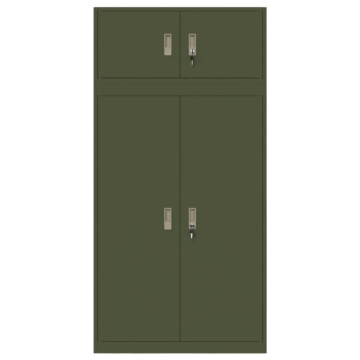 Storage Cabinet 2 pcs Olive Green 90 x 40 x 180 cm Steel