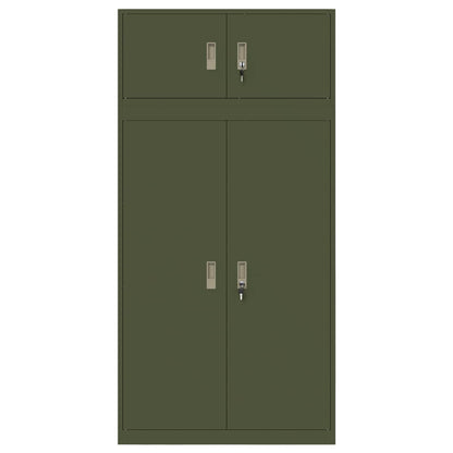 Storage Cabinet 2 pcs Olive Green 90 x 40 x 180 cm Steel