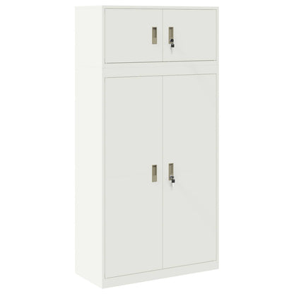 Storage Cabinet 2 pcs White 90 x 40 x 180 cm Steel Lockable