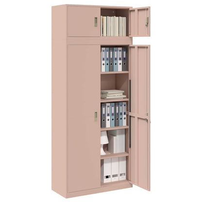 Storage Cabinet 2 pcs Pink 90 x 40 x 220 cm Steel Lockable