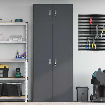 Storage Cabinet 2 pcs Anthracite 90 x 40 x 220 cm Steel