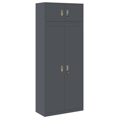 Storage Cabinet 2 pcs Anthracite 90 x 40 x 220 cm Steel