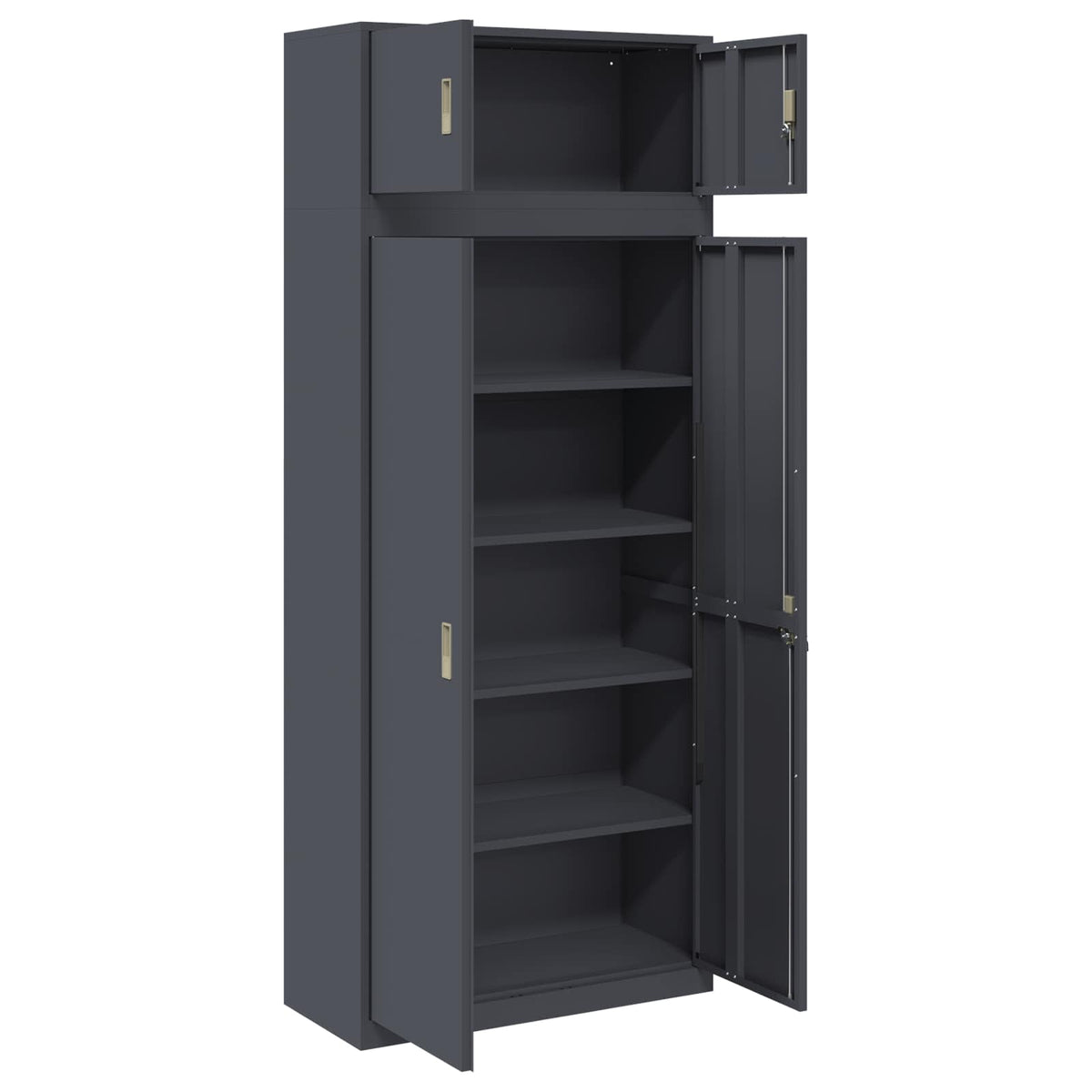 Storage Cabinet 2 pcs Anthracite 90 x 40 x 220 cm Steel