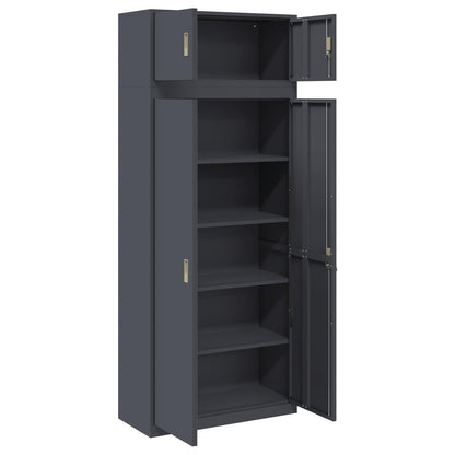 Storage Cabinet 2 pcs Anthracite 90 x 40 x 220 cm Steel