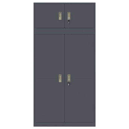 Storage Cabinet 2 pcs Anthracite 90 x 40 x 220 cm Steel