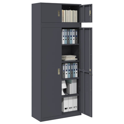 Storage Cabinet 2 pcs Anthracite 90 x 40 x 220 cm Steel