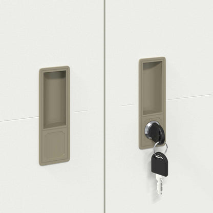 Storage Cabinet 2 pcs White 90 x 40 x 220 cm Steel Lockable