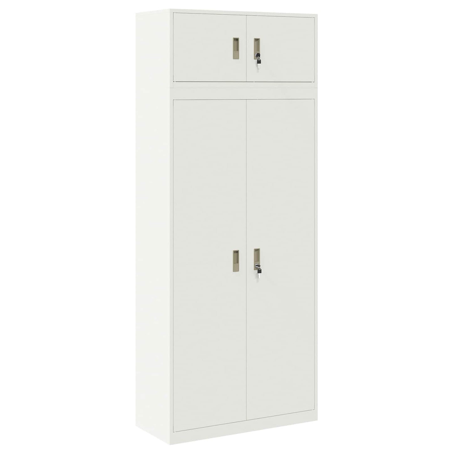 Storage Cabinet 2 pcs White 90 x 40 x 220 cm Steel Lockable