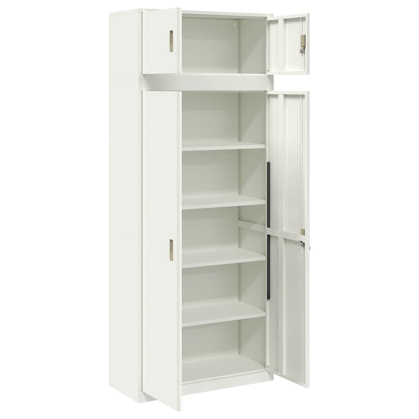 Storage Cabinet 2 pcs White 90 x 40 x 220 cm Steel Lockable