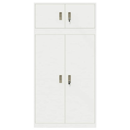 Storage Cabinet 2 pcs White 90 x 40 x 220 cm Steel Lockable