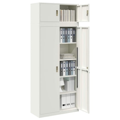 Storage Cabinet 2 pcs White 90 x 40 x 220 cm Steel Lockable