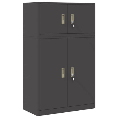 Storage Cabinet 2 pcs Black 80 x 40 x 130 cm Steel Lockable