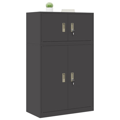 Storage Cabinet 2 pcs Black 80 x 40 x 130 cm Steel Lockable