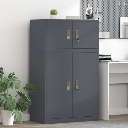 Storage Cabinet 2 pcs Anthracite 80 x 40 x 130 cm Steel