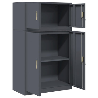 Storage Cabinet 2 pcs Anthracite 80 x 40 x 130 cm Steel