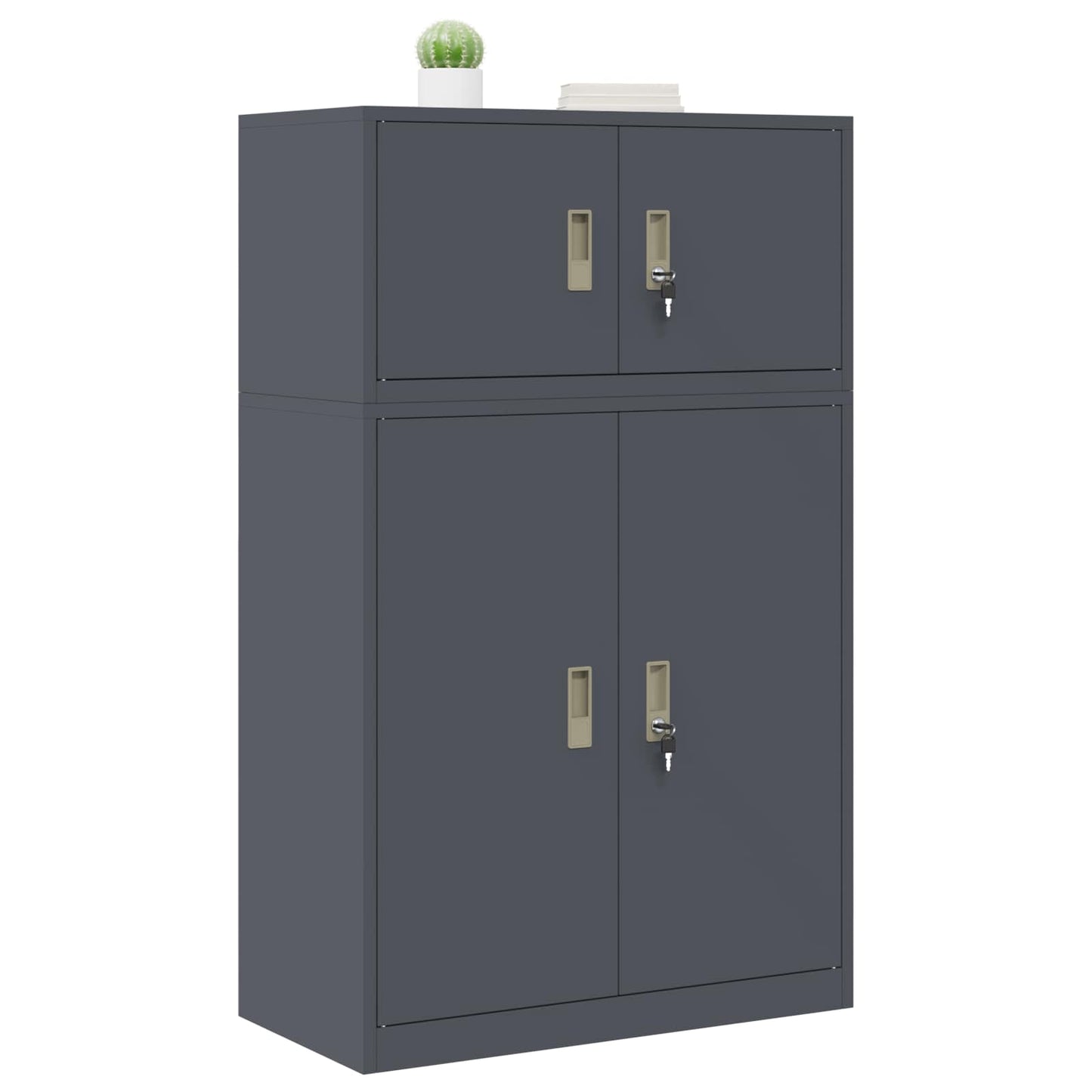 Storage Cabinet 2 pcs Anthracite 80 x 40 x 130 cm Steel