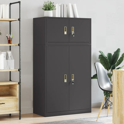 Storage Cabinet 2 pcs Black 80 x 40 x 145 cm Steel Lockable
