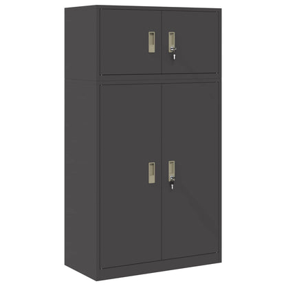 Storage Cabinet 2 pcs Black 80 x 40 x 145 cm Steel Lockable