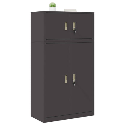 Storage Cabinet 2 pcs Black 80 x 40 x 145 cm Steel Lockable