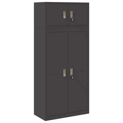Storage Cabinet 2 pcs Black 80 x 40 x 180 cm Steel Lockable