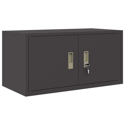 Storage Cabinet 2 pcs Black 80 x 40 x 180 cm Steel Lockable
