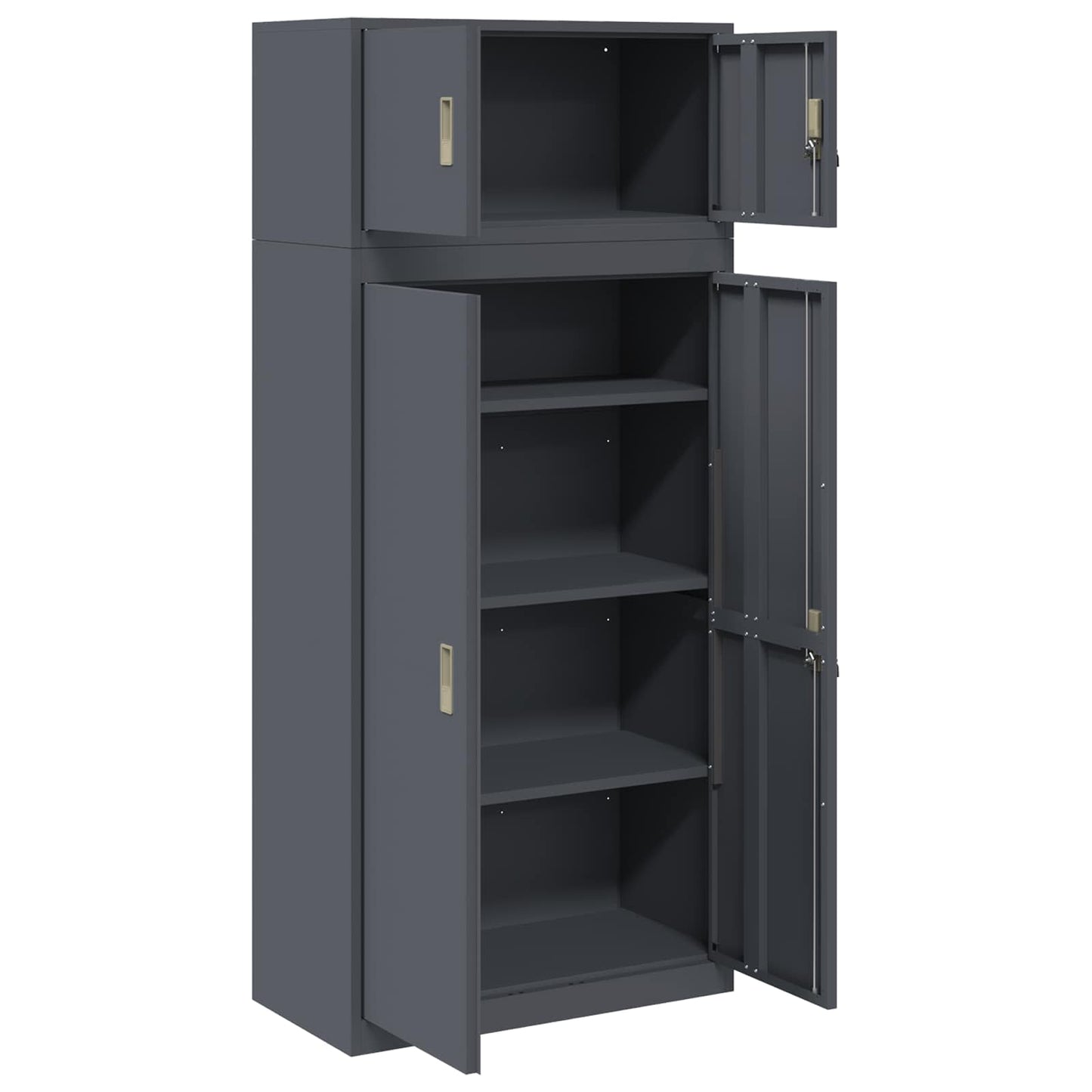 Storage Cabinet 2 pcs Anthracite 80 x 40 x 180 cm Steel