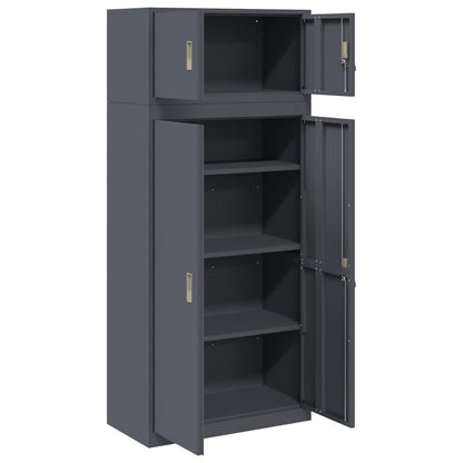 Storage Cabinet 2 pcs Anthracite 80 x 40 x 180 cm Steel