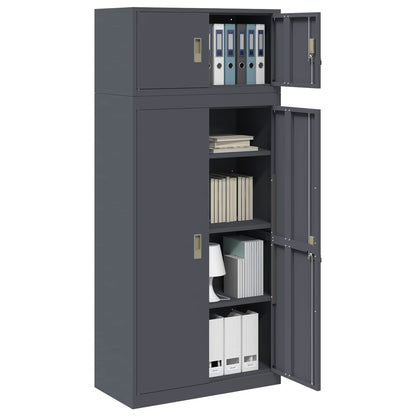 Storage Cabinet 2 pcs Anthracite 80 x 40 x 180 cm Steel