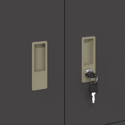 Storage Cabinet 2 pcs Black 80 x 40 x 220 cm Steel Lockable