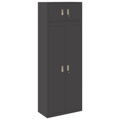 Storage Cabinet 2 pcs Black 80 x 40 x 220 cm Steel Lockable